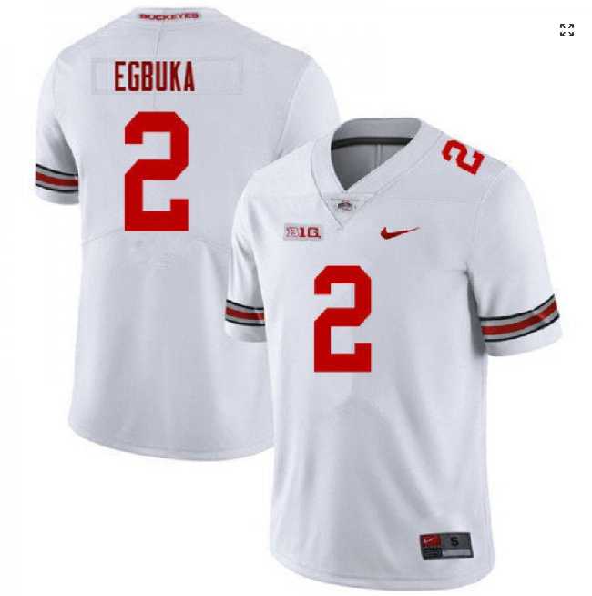 Mens Ohio State Buckeyes #2 Emeka Egbuka White Vapor Limited Stitched Jersey Dzhi->->NCAA Jersey